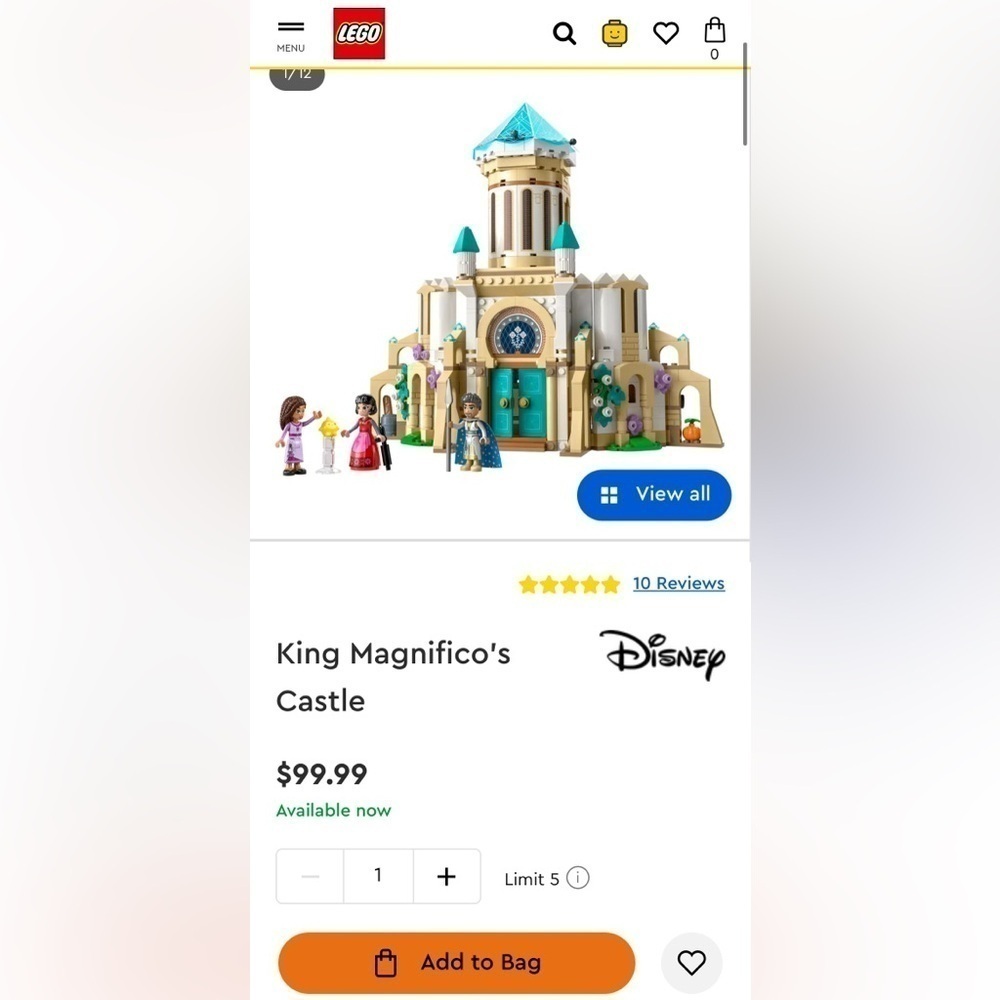 Lego Set 43224 - King Magnifico’s Castle - 613 Pieces - Wish Movie NWT - Disney - Picture 9 of 9